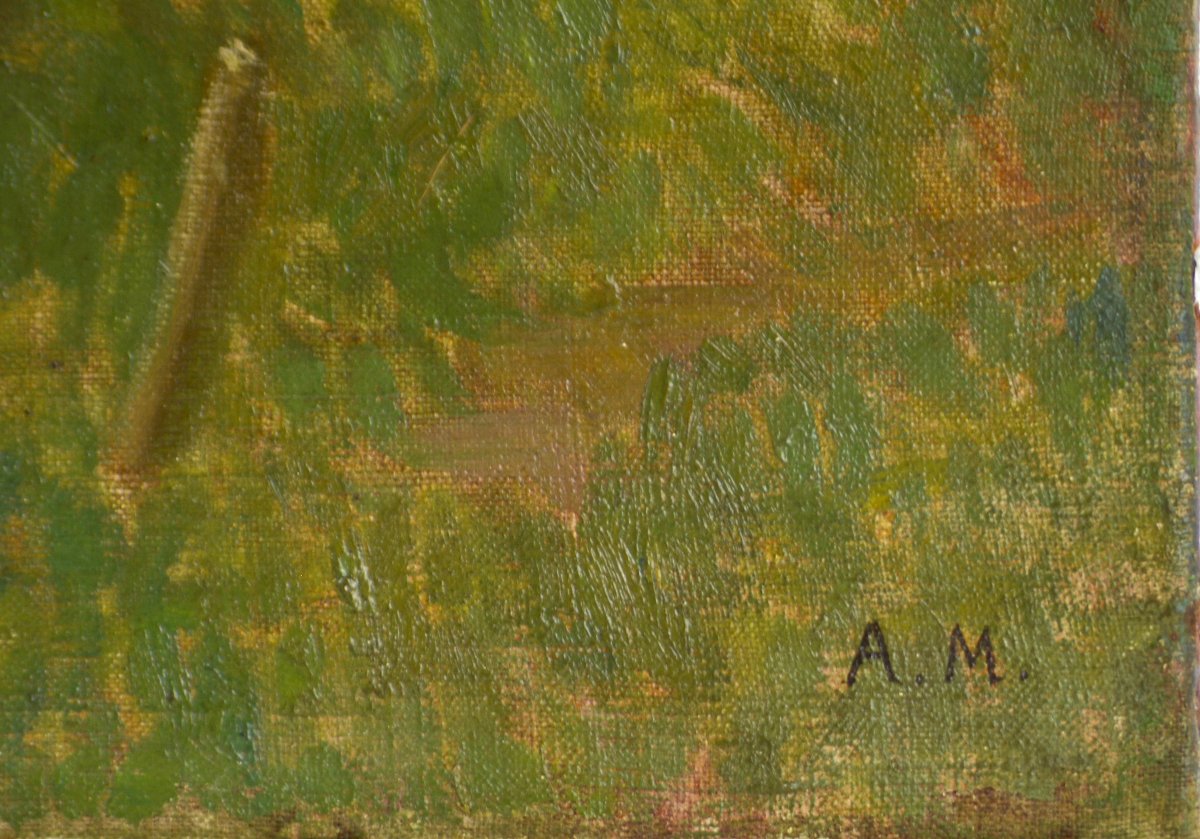 André-Louis Mestrallet (1874-1968). "Bords de Seine à Juziers."-photo-3