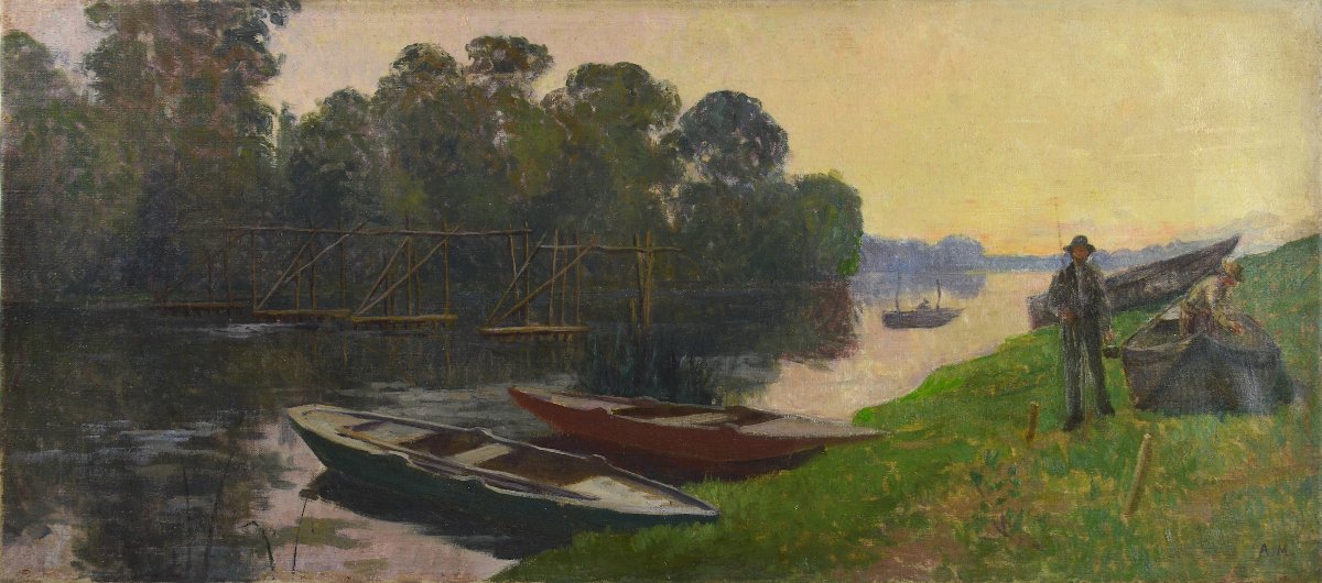 André-Louis Mestrallet (1874-1968). "Bords de Seine à Juziers."