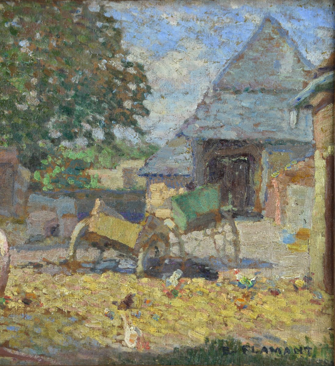 Émile-Marcel Flamant (1896-1975). "Cour de Ferme."-photo-2