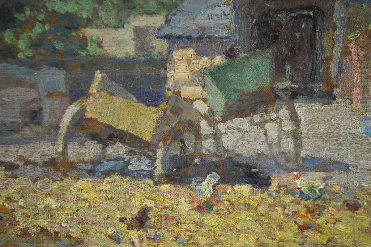 Émile-Marcel Flamant (1896-1975). "Cour de Ferme."-photo-3