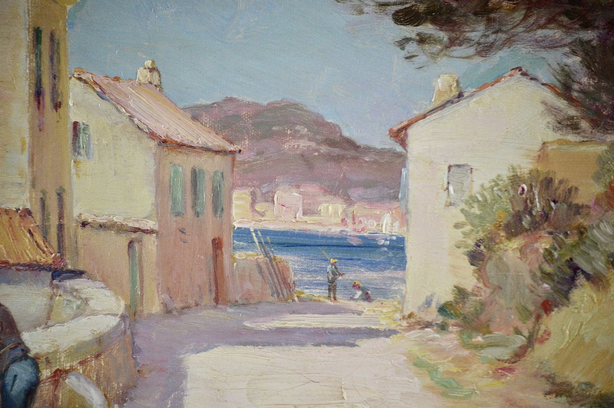 Francisque Prevel d'Arlay (1863–1926). "view Of Bandol."-photo-3