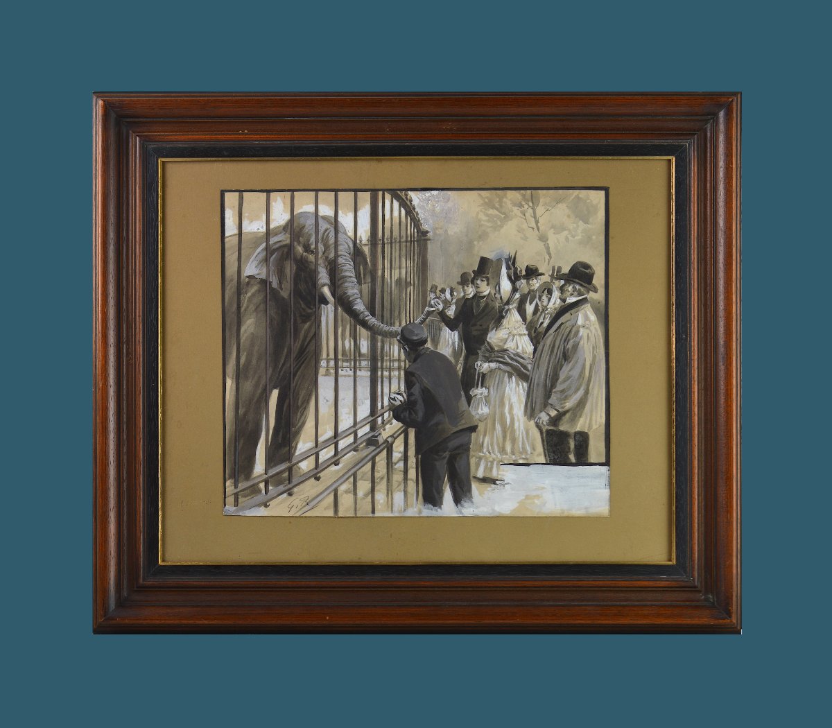 Georges Redon (1869-1943). “Éléphant au jardin des plantes à Paris.”-photo-2