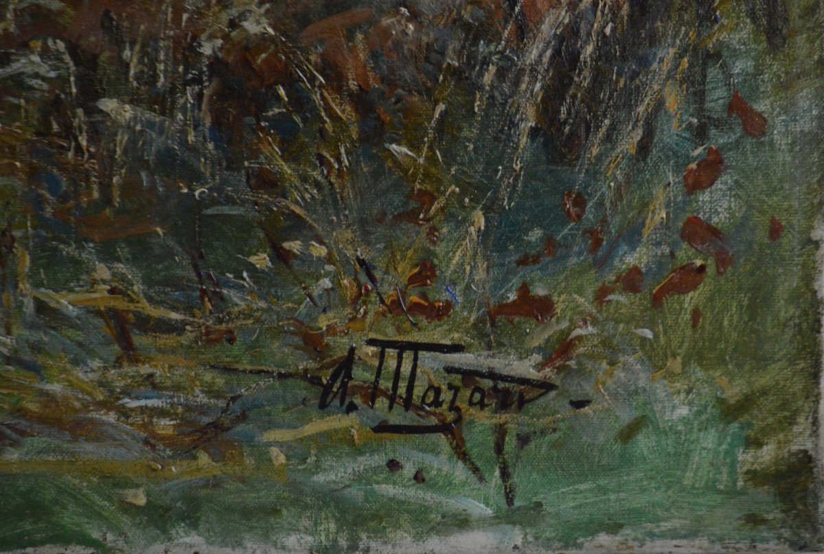 Alphonse Henri Mazard 1865-1939. "Forêt de Fontainebleau."-photo-3