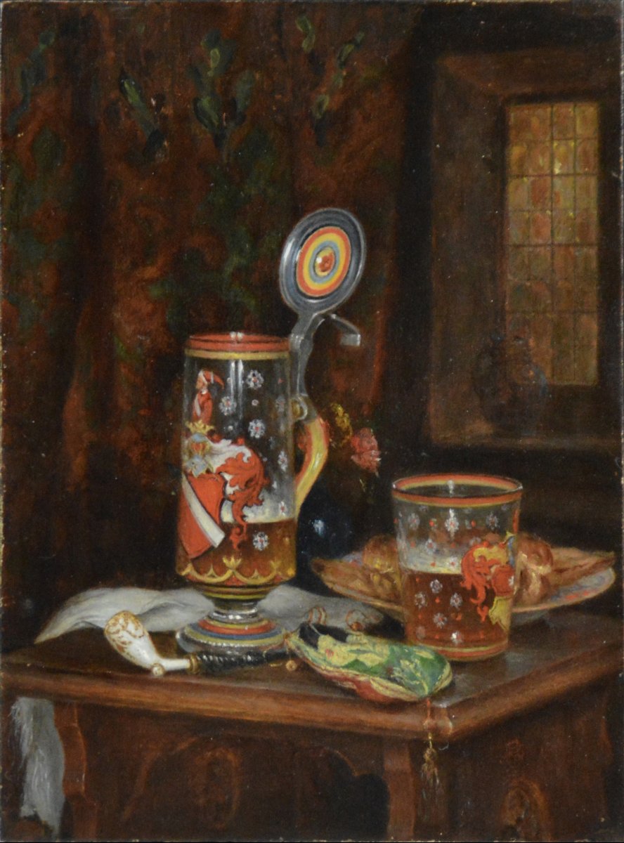 École Allemande XIXᵉ siècle. "Nature Morte."