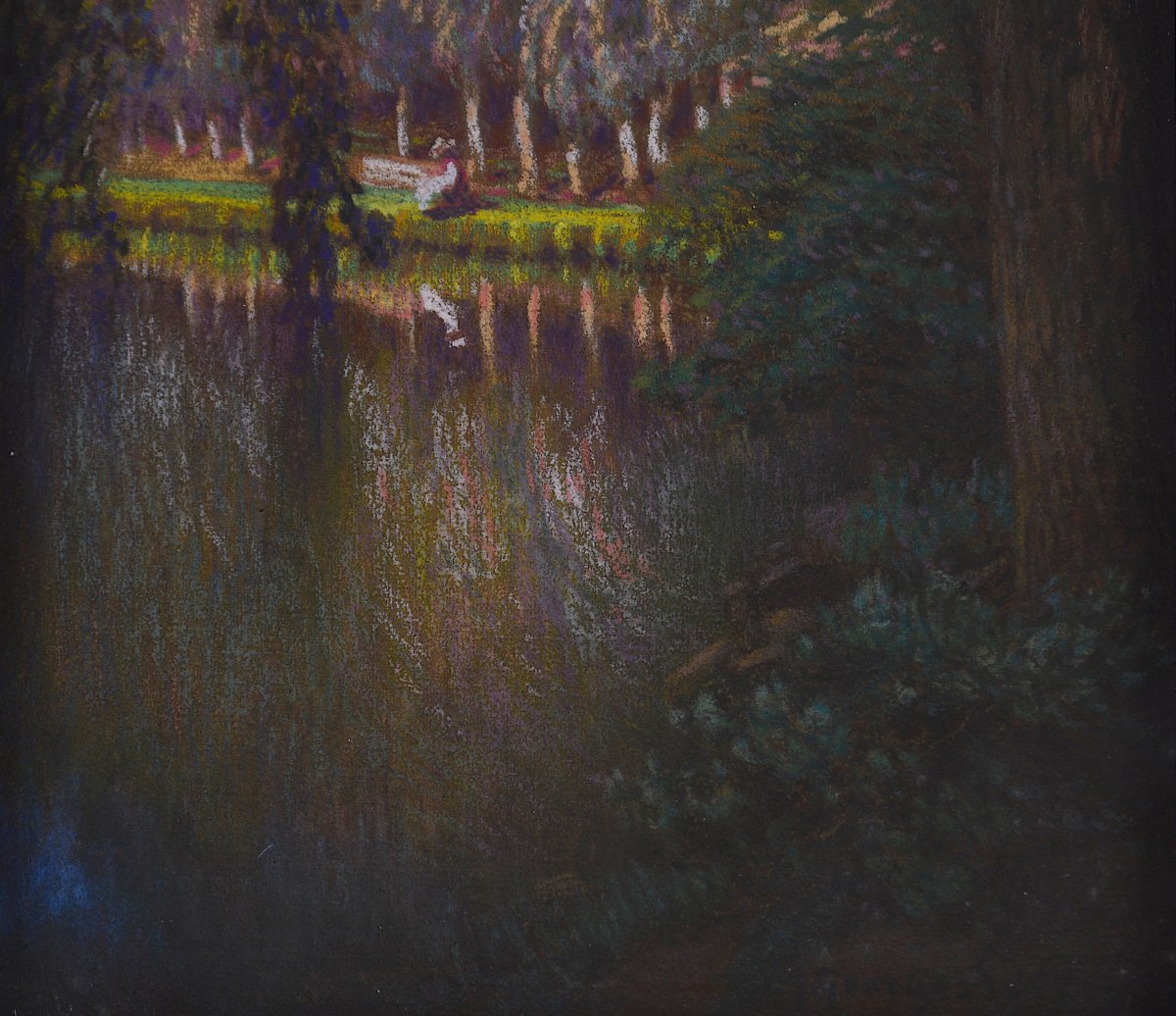 Jean-Georges Ferry 1851-1926. “Le bois d’amour à Pont-Aven.”-photo-3