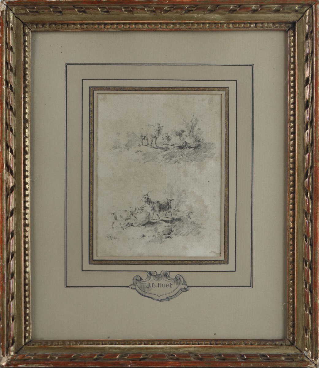 Jean-baptiste Huet, 1745–1811. “shepherd, Cows, Sheep, And Goats.”-photo-4