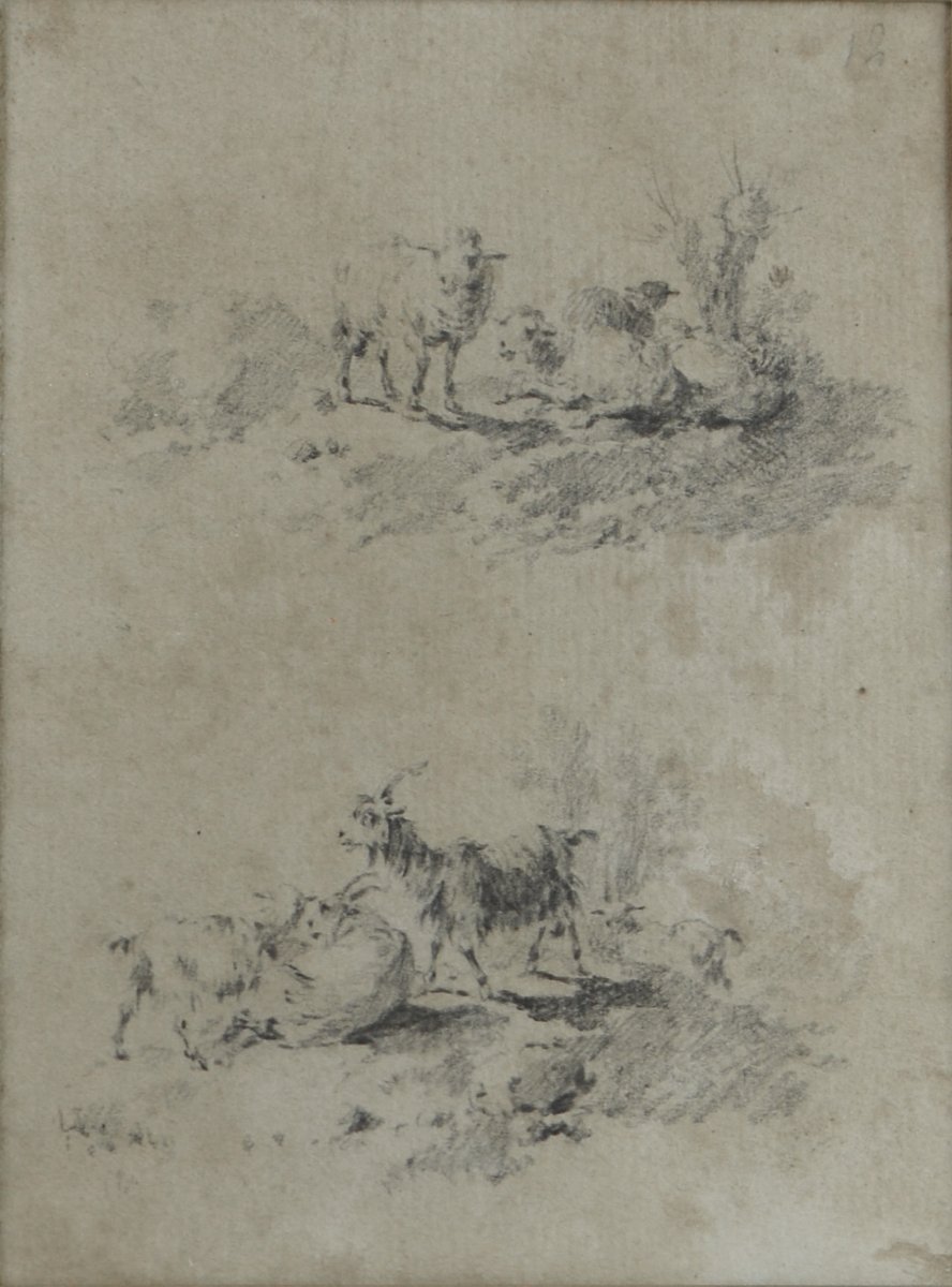 Jean-baptiste Huet, 1745–1811. “shepherd, Cows, Sheep, And Goats.”-photo-5