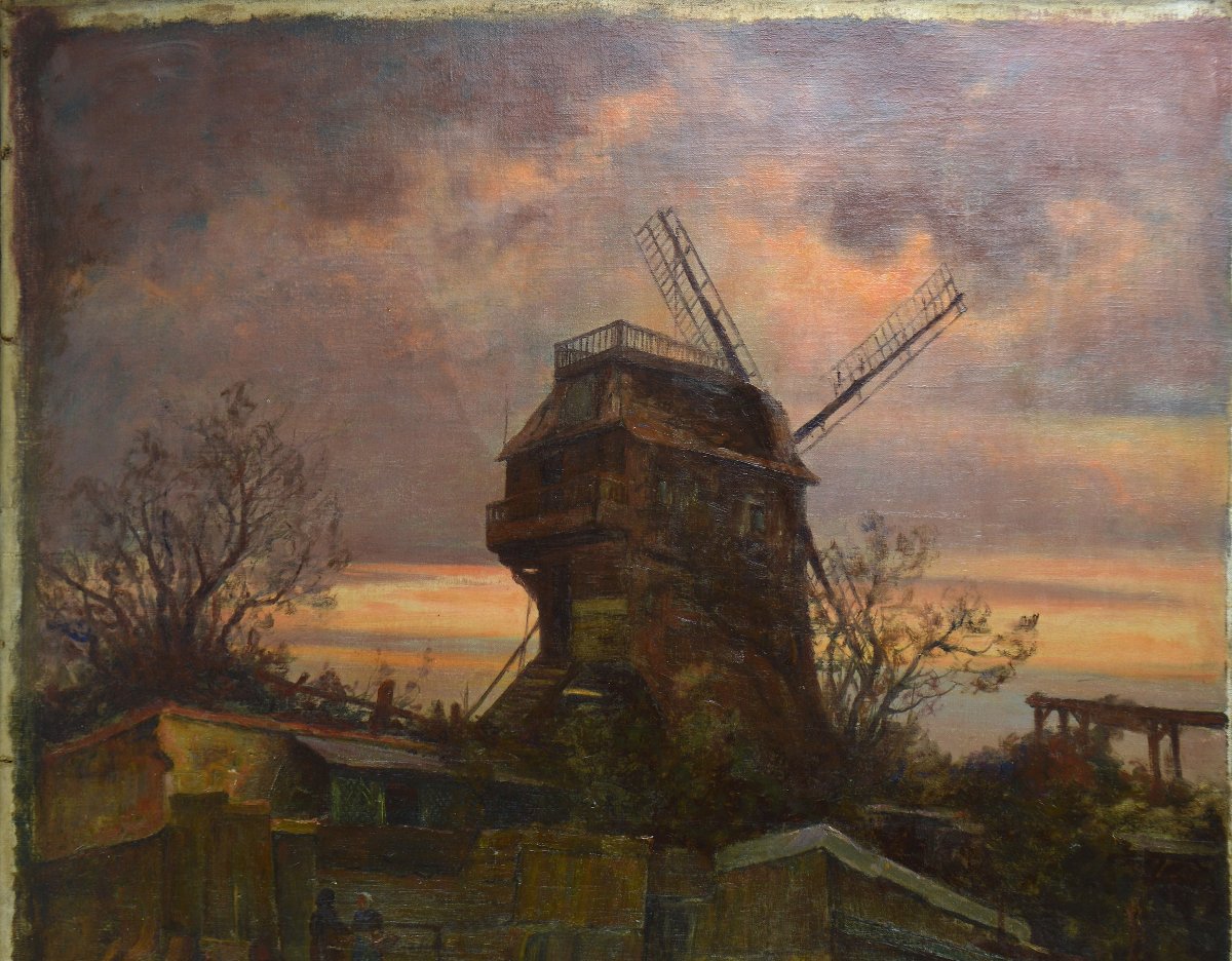 Jules Félix Brien (1871–1945). "moulin De La Galette In Montmartre."-photo-4