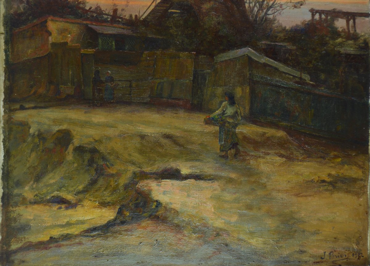 Jules Félix Brien (1871–1945). "moulin De La Galette In Montmartre."-photo-1