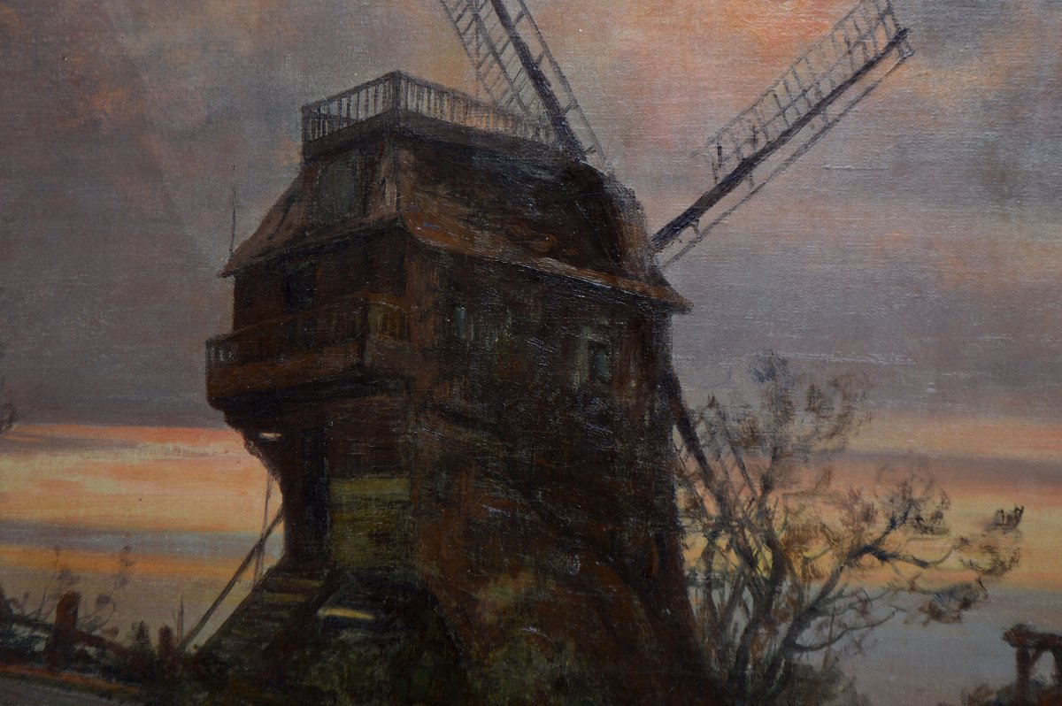 Jules Félix Brien (1871–1945). "moulin De La Galette In Montmartre."-photo-2