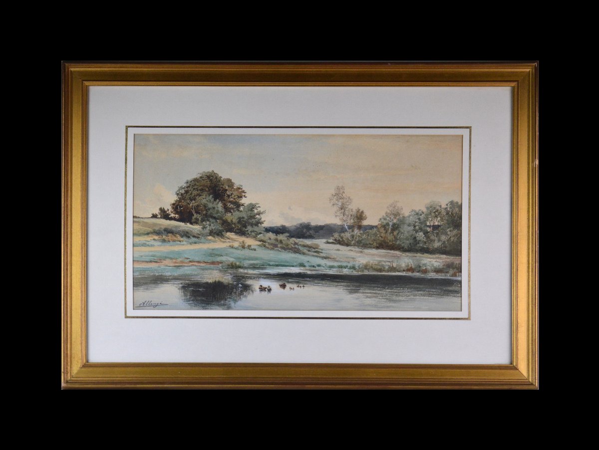 Auguste Allongé, 1833–1898. “the Duck Pond.”-photo-2