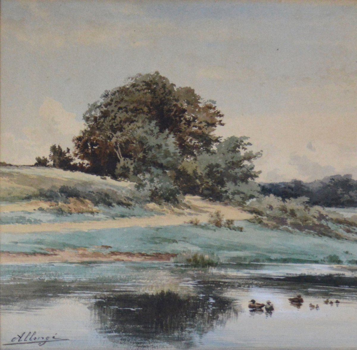 Auguste Allongé, 1833–1898. “the Duck Pond.”-photo-4
