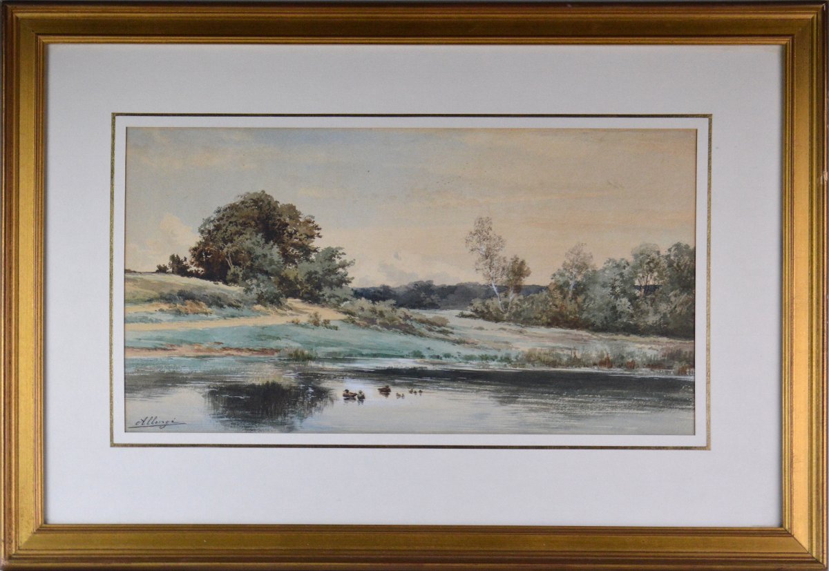 Auguste Allongé, 1833–1898. “the Duck Pond.”