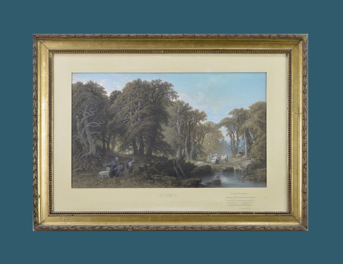 François Fortuné Antoine Férogio 1805-1888. "Paysage." -photo-2