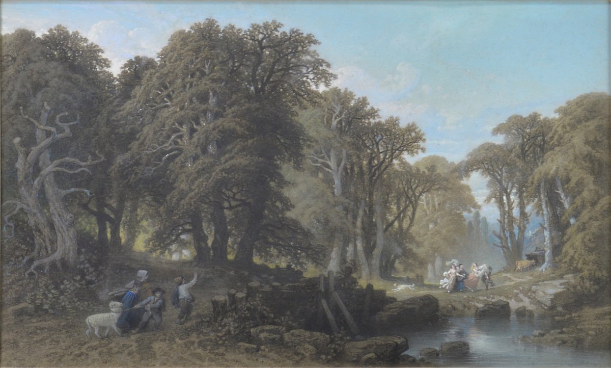 François Fortuné Antoine Férogio 1805-1888. "Paysage." -photo-3
