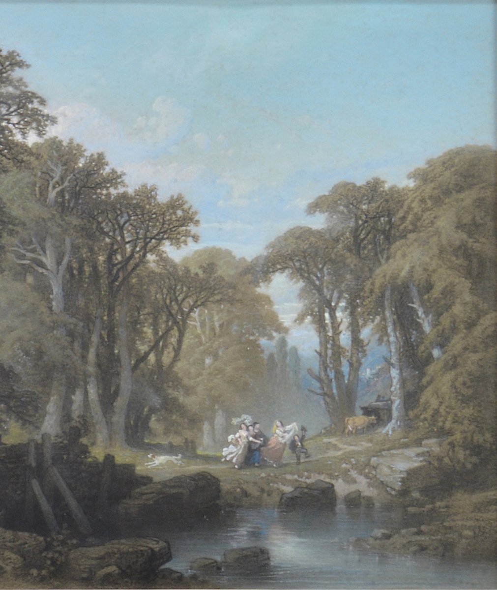 François Fortuné Antoine Férogio 1805-1888. "Paysage." -photo-2