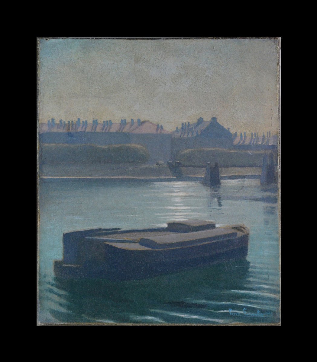 Pierre Laroche 1903-1982. "Bord d'un fleuve." -photo-2