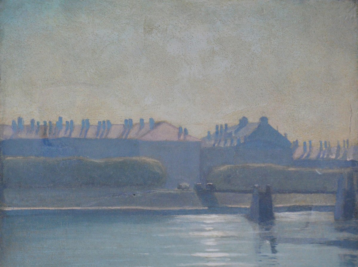 Pierre Laroche 1903-1982. "Bord d'un fleuve." -photo-4