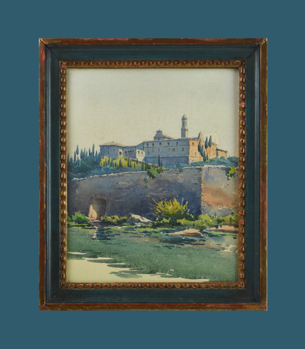 René Engel (1876–1966). Swiss School. "chartreuse De Galluzzo." -photo-2