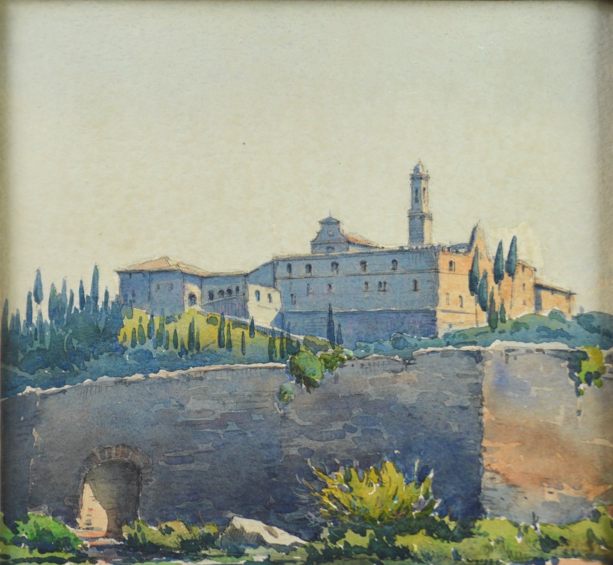 René Engel (1876–1966). Swiss School. "chartreuse De Galluzzo." -photo-1