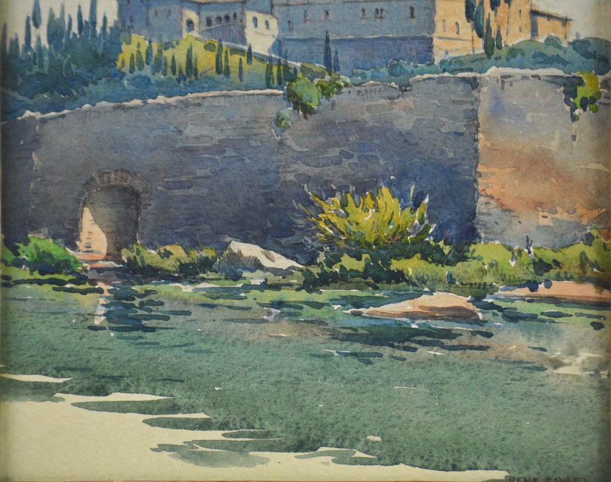 René Engel (1876–1966). Swiss School. "chartreuse De Galluzzo." -photo-2