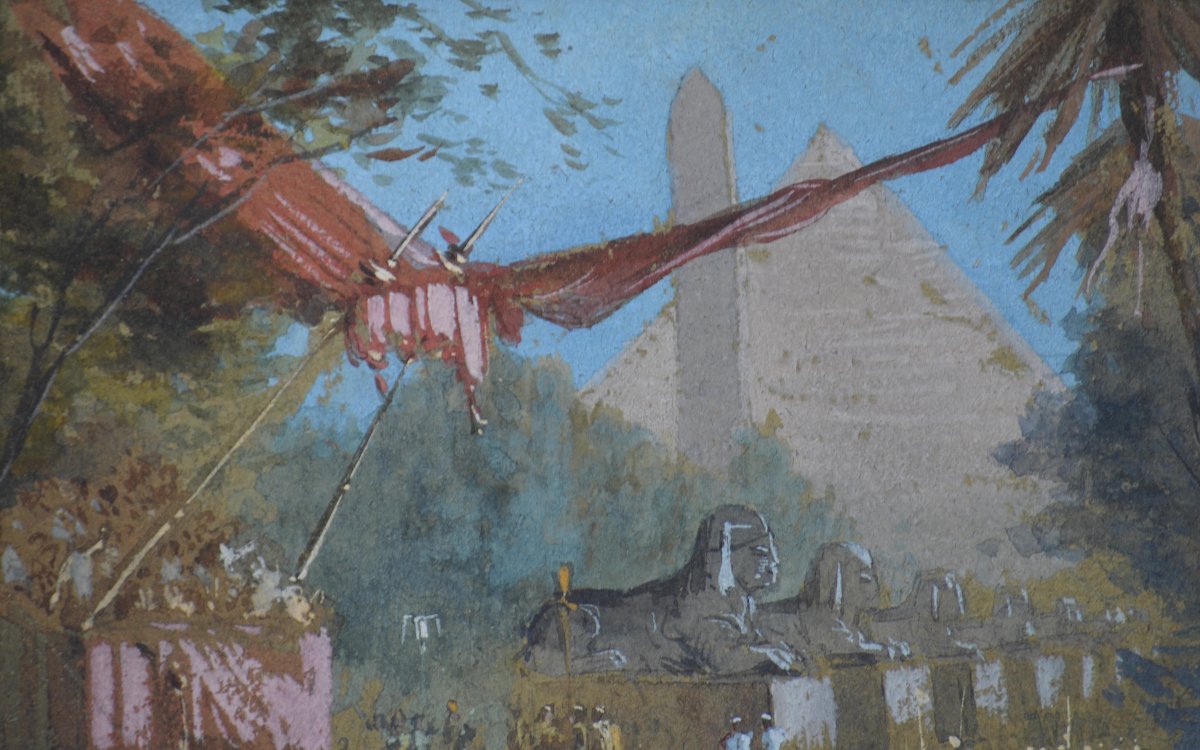 Philippe Marie Émile Chaperon (1823-1907). (attribué À). "design For An Egyptian Set."-photo-4