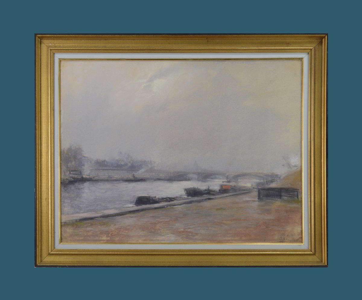 Pierre Jacques Pelletier, 1869–1931. “along The Seine In Paris.”-photo-2