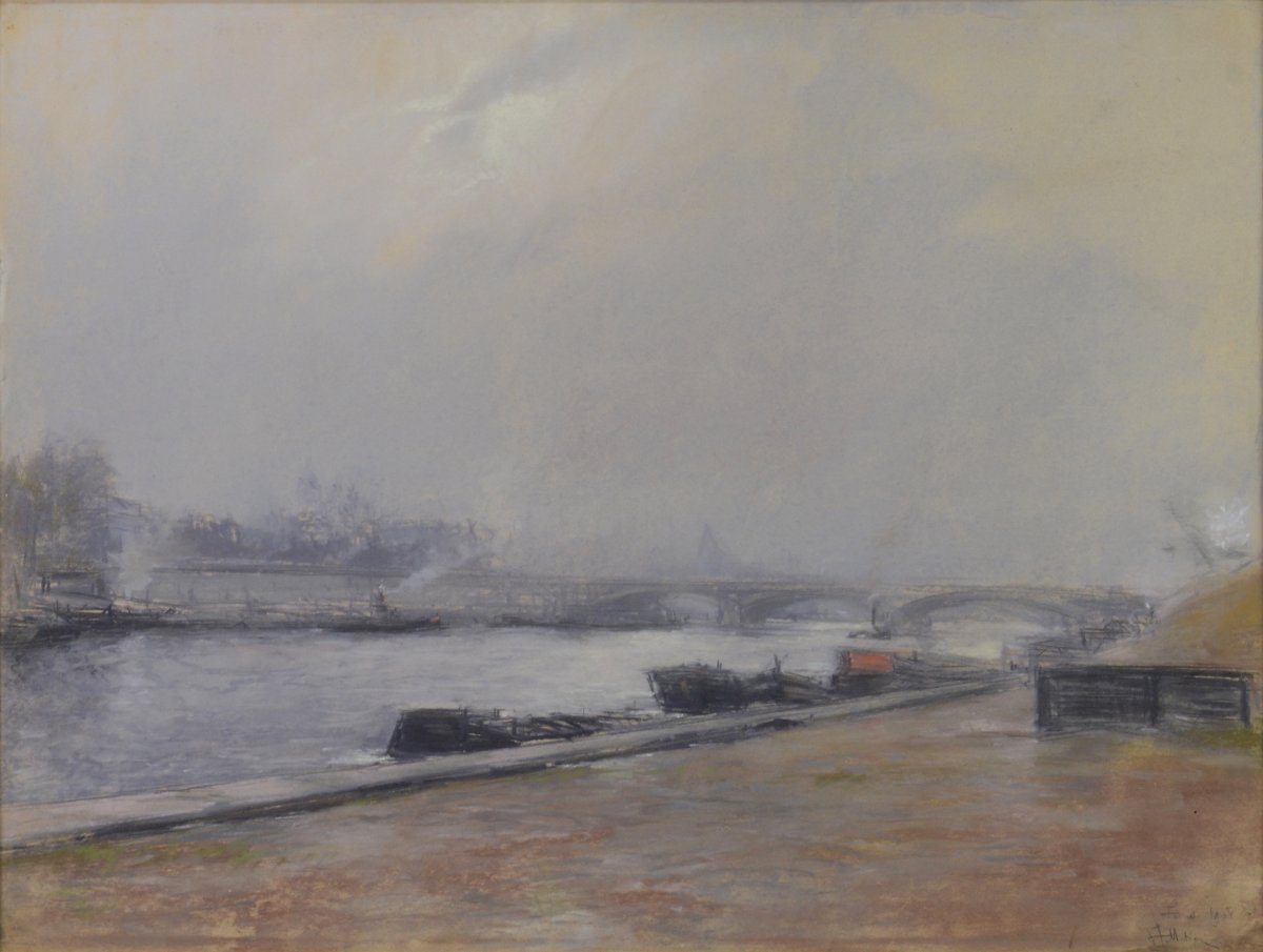 Pierre Jacques Pelletier, 1869–1931. “along The Seine In Paris.”-photo-3