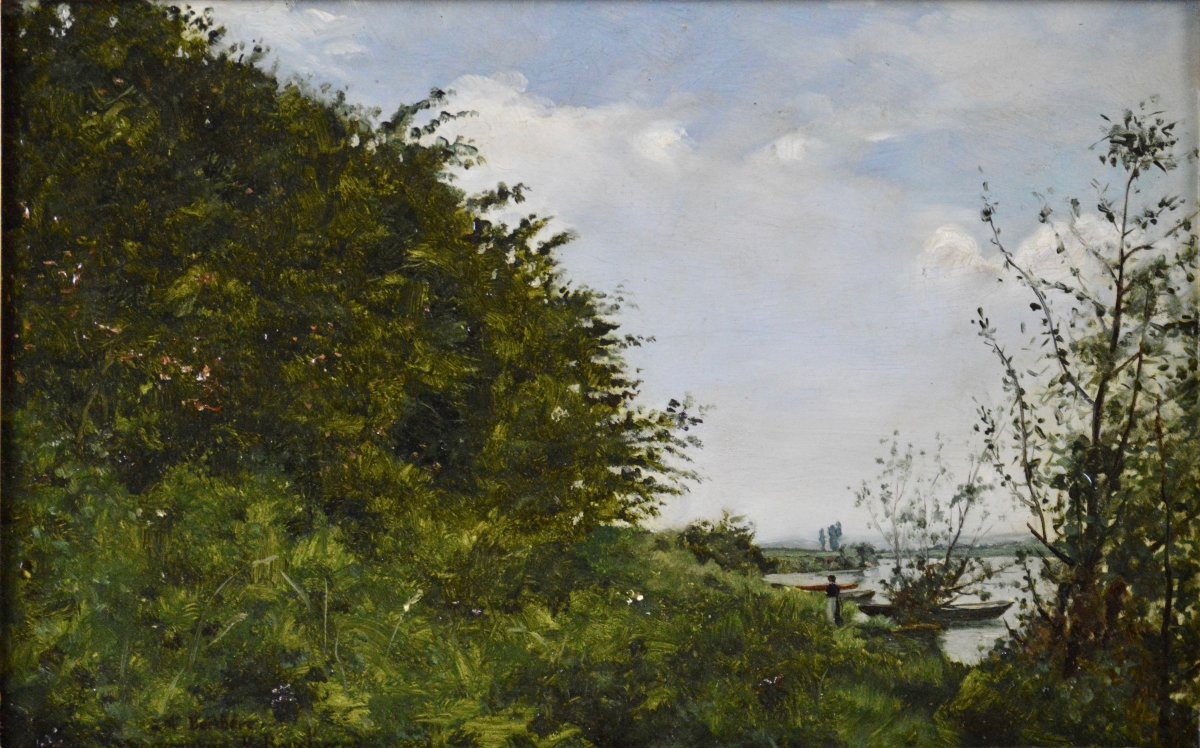 Paul-louis Bouchard, 1853–1937. "riverbank."-photo-3