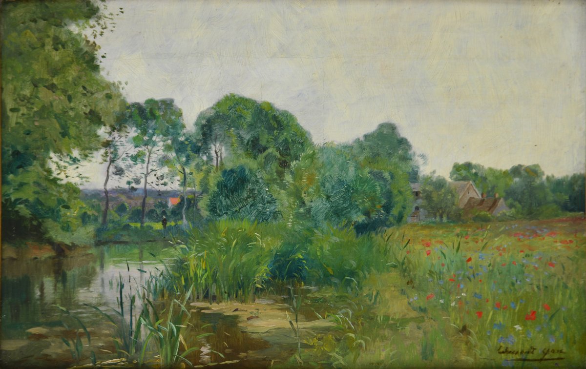 Edmond Charles Joseph Yon (1836–1907). “morning On The Essonne.”-photo-3