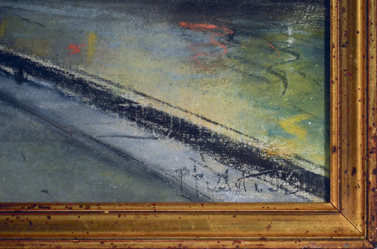 Pierre Jacques Pelletier (1869-1931). "Le canal Saint Martin à Paris."-photo-4