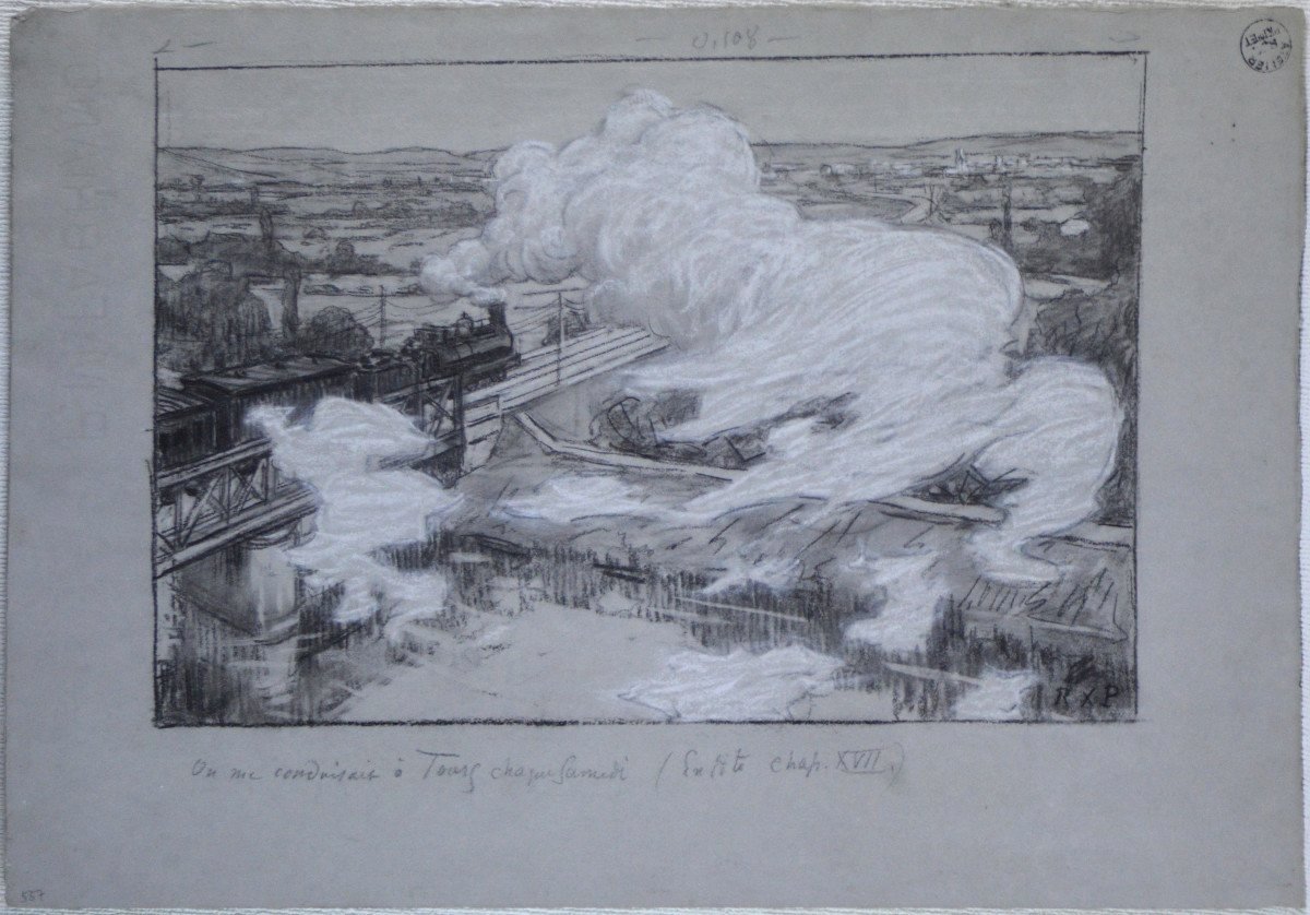 René Xavier Prinet (1861–1946). "steam Train."-photo-3