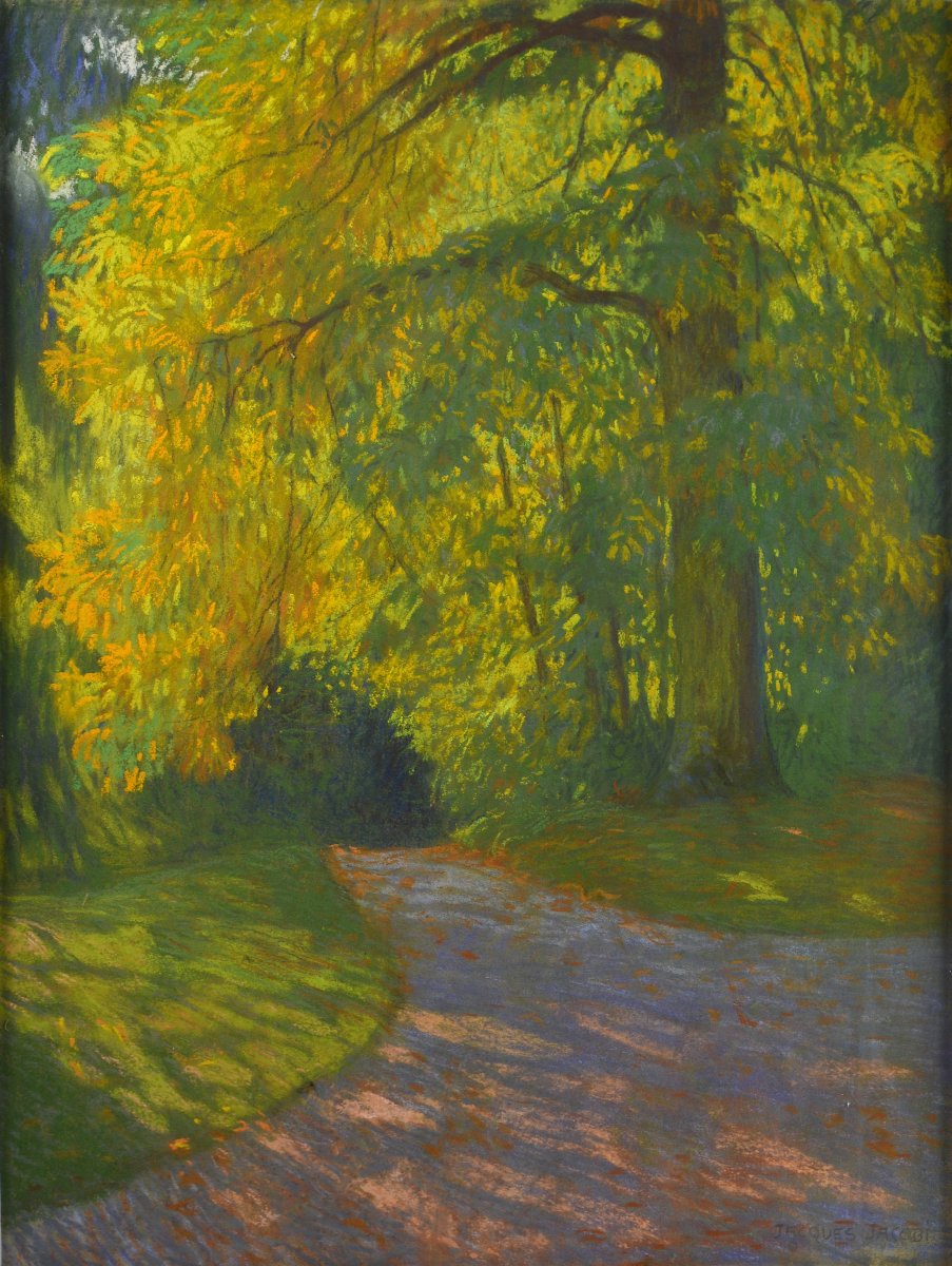 Jacques Jacobi (1877–1957). Swiss School. “path In A Park.”-photo-3