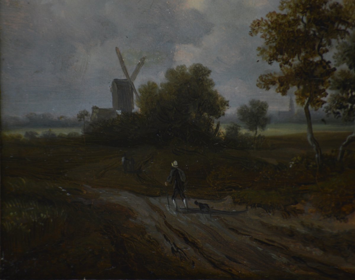 Jacob van Ruisdael (1628-1682) d'après. “Champ de céréales.”-photo-3