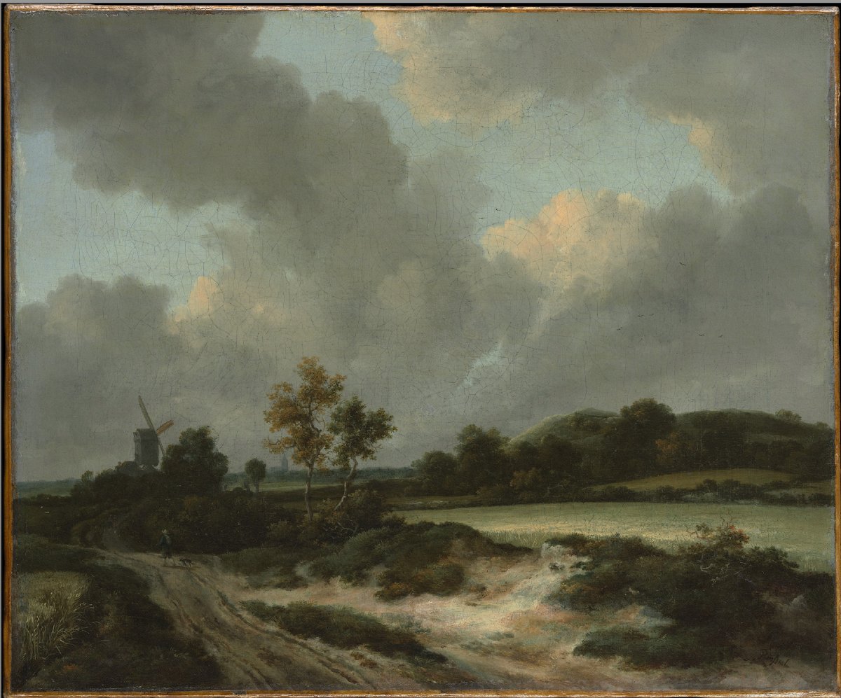 Jacob van Ruisdael (1628-1682) d'après. “Champ de céréales.”-photo-8