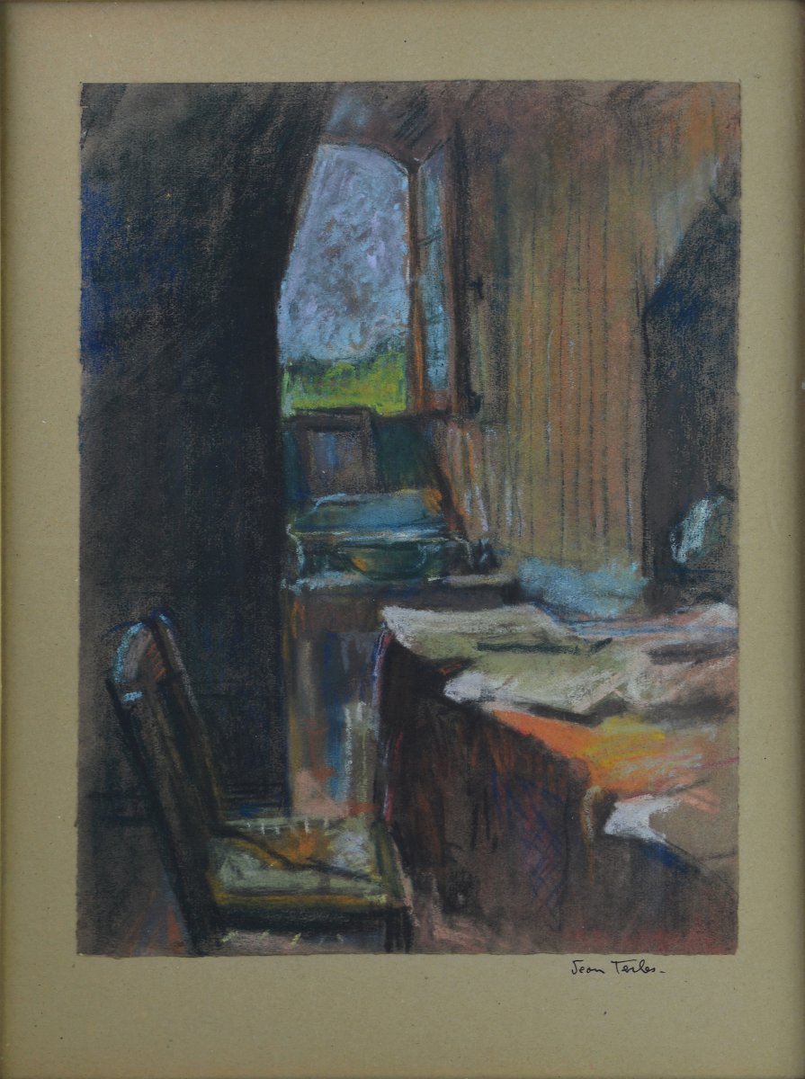 Eugène Terles, Known As Jean Terles (1909–1976).  "view Of An Interior." -photo-3