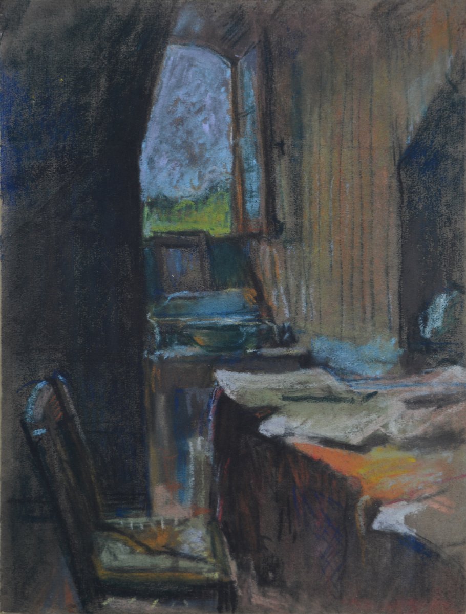 Eugène Terles, Known As Jean Terles (1909–1976).  "view Of An Interior." -photo-4