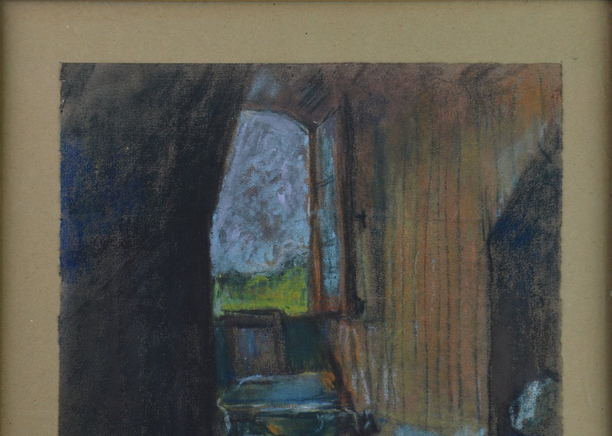 Eugène Terles, Known As Jean Terles (1909–1976).  "view Of An Interior." -photo-2