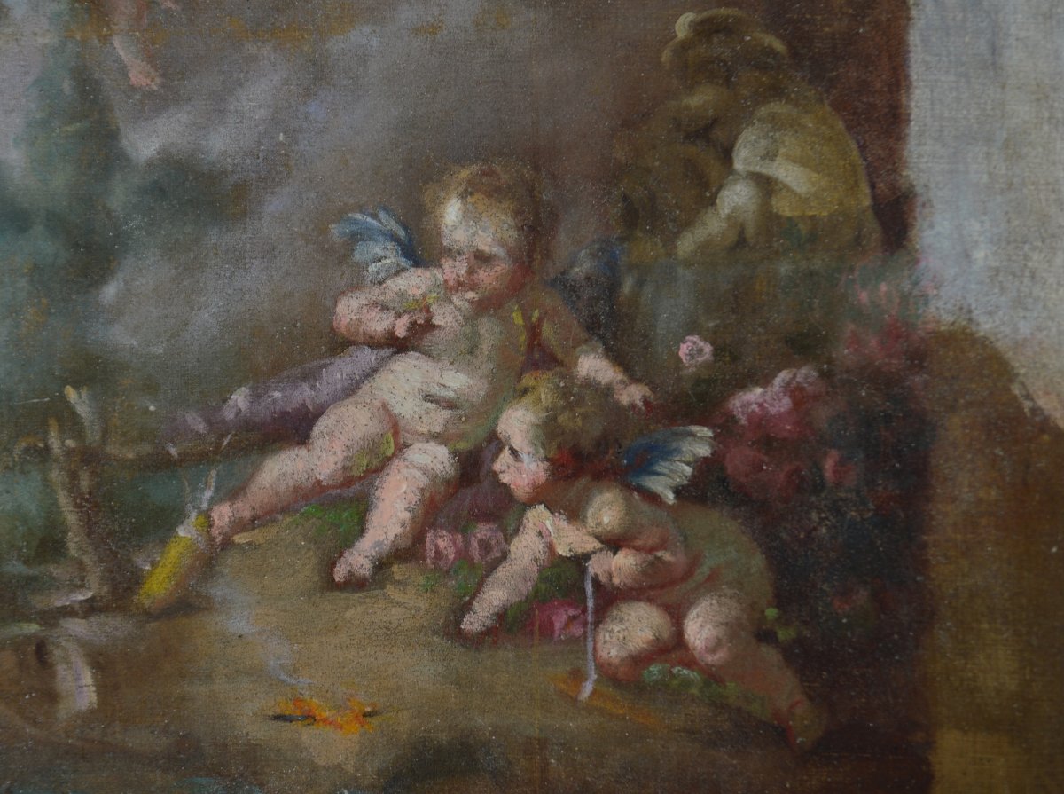 19th-century French School.  “the Target Of Love.”-photo-2