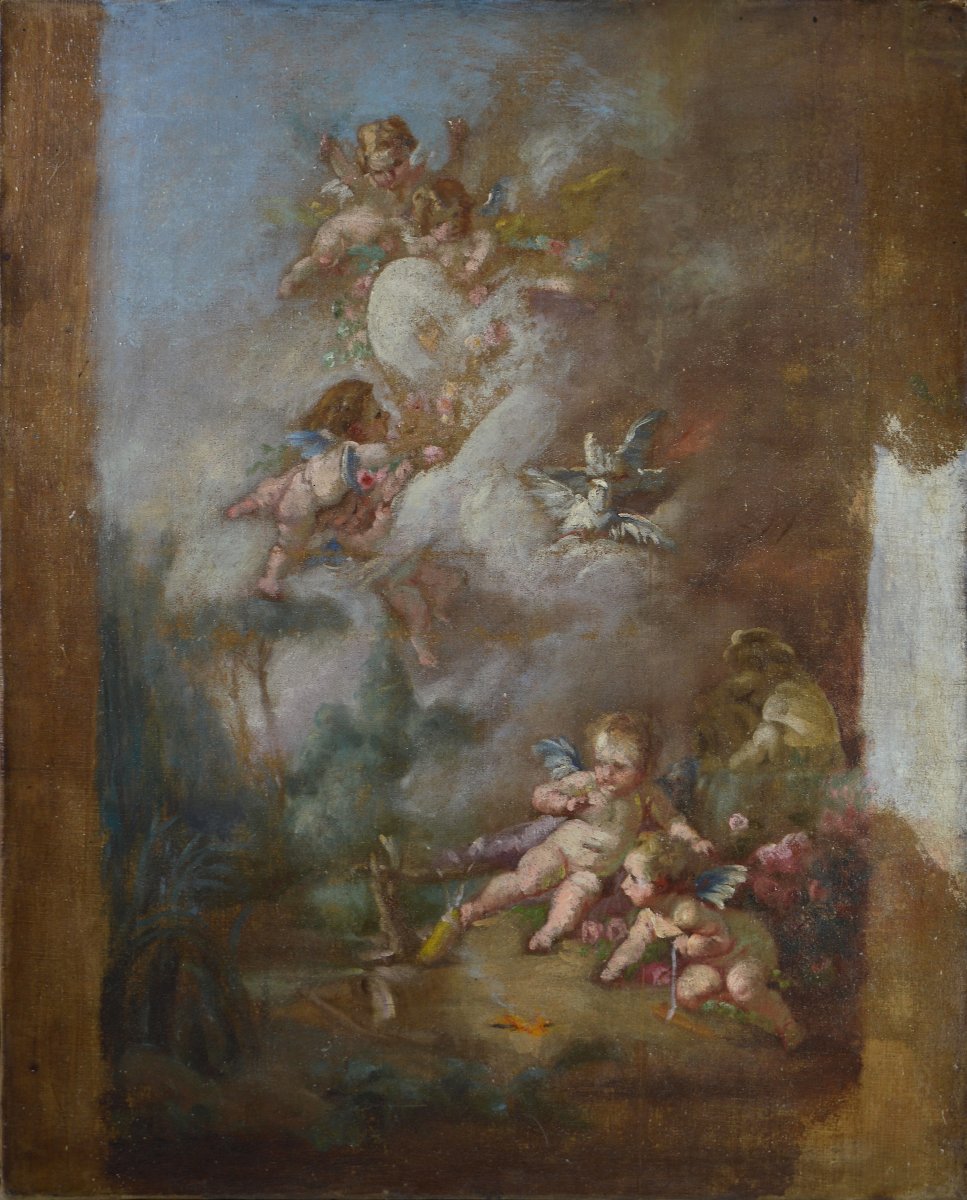 19th-century French School.  “the Target Of Love.”