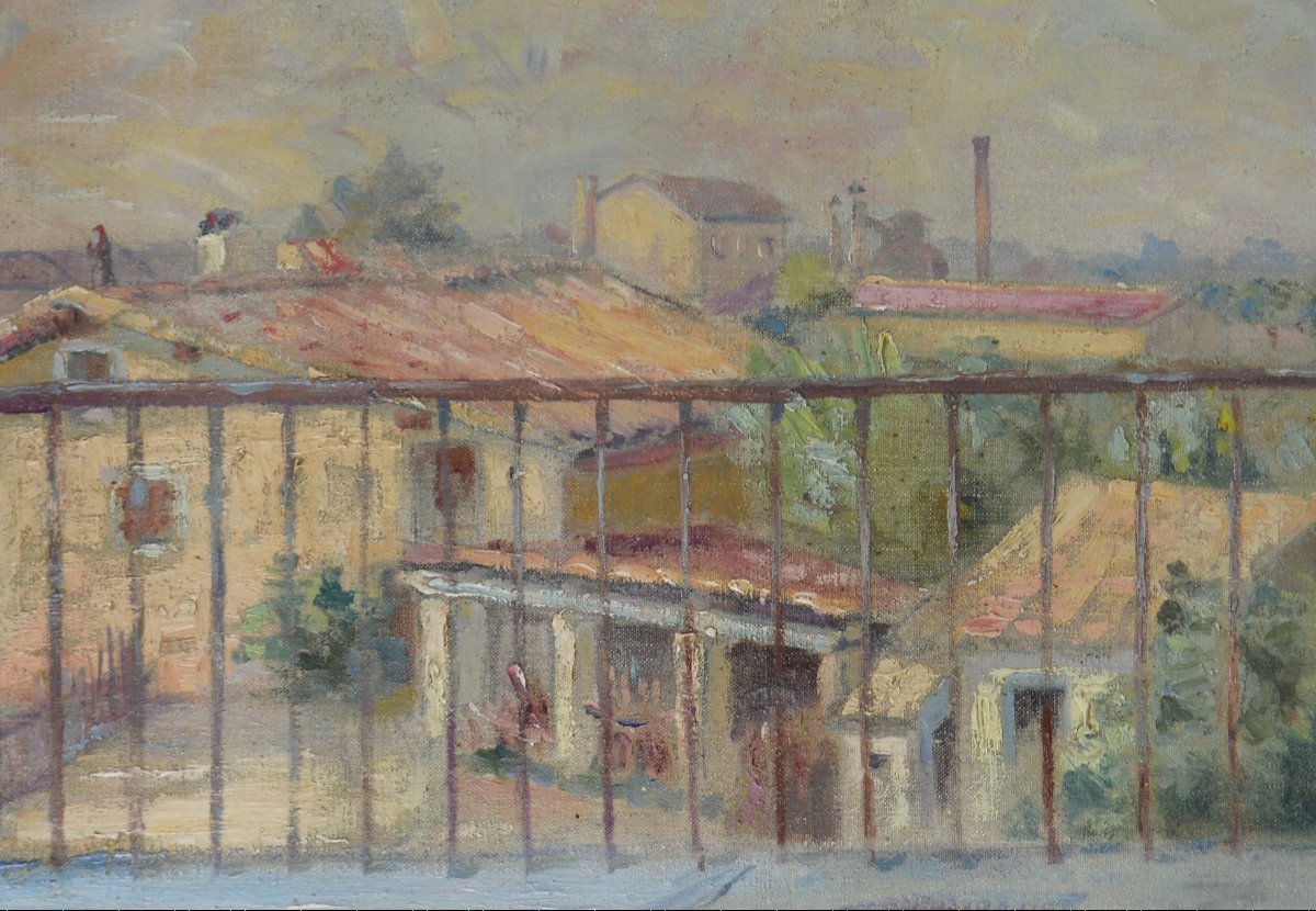 Édouard Henri Léon (1873-1968). “ Femme sur une terrasse.”-photo-4