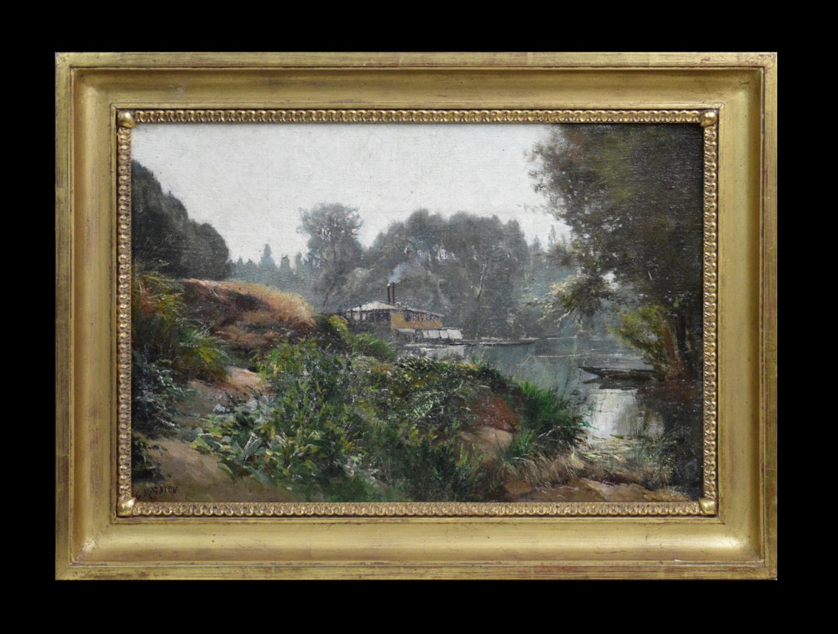 Gabriel Mathieu (1843–1921). “the Laundry Boat.”-photo-2