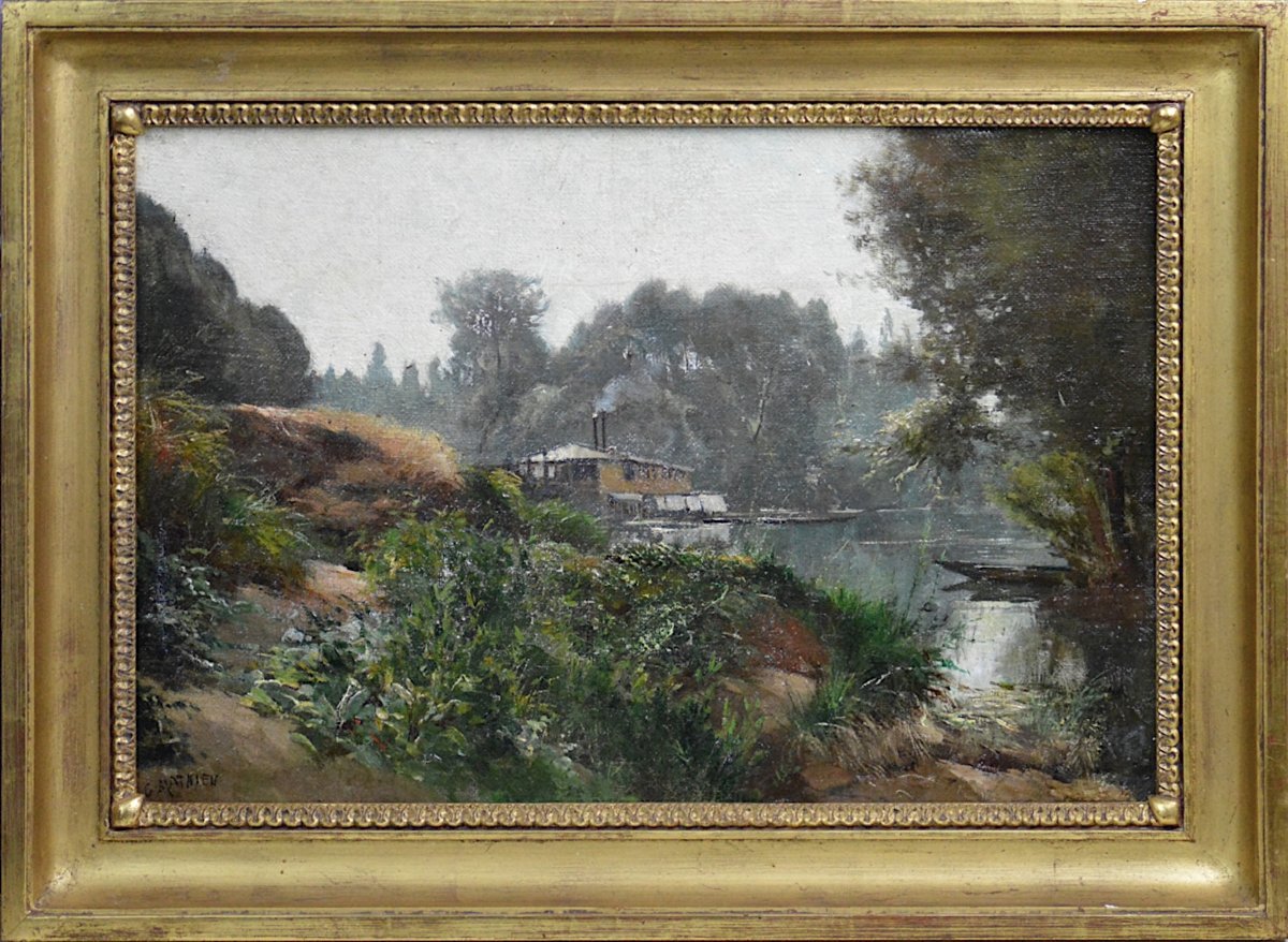 Gabriel Mathieu (1843–1921). “the Laundry Boat.”