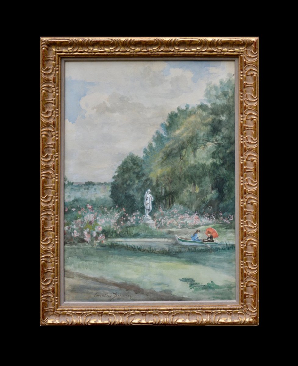 Charles-carolus Duran (1837–1917). "boating In The Park."-photo-2