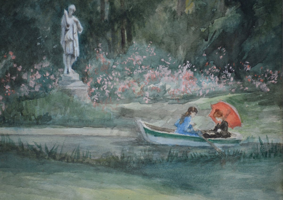 Charles-carolus Duran (1837–1917). "boating In The Park."-photo-1