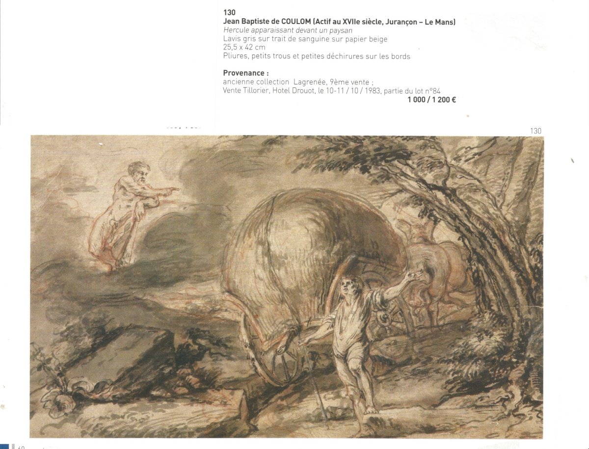 Jean Baptiste de Coulom 1670-1735.Le Meunier, le fils et l'âne d'après une fable de la Fontaine-photo-4