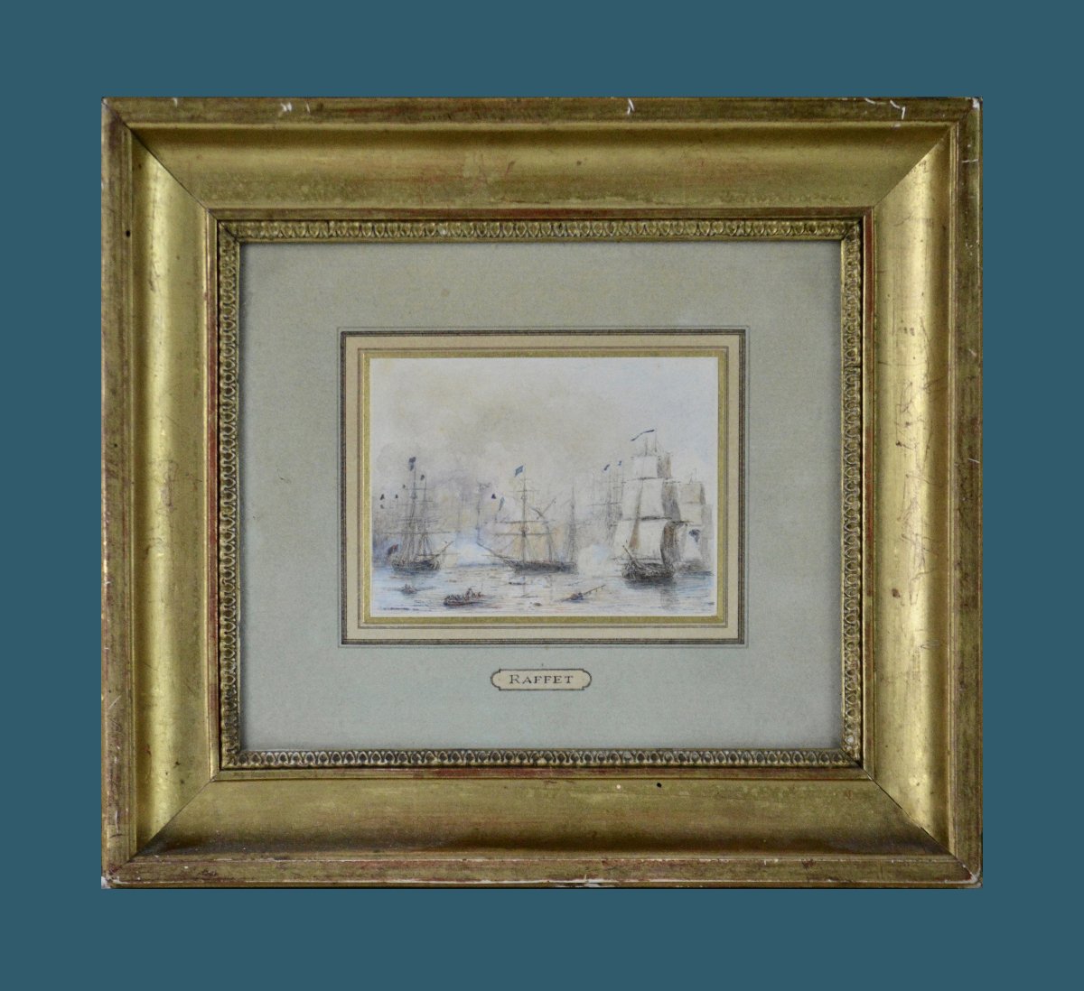 Auguste Denis Raffet 1804-1860. "Bataille Navale."-photo-2