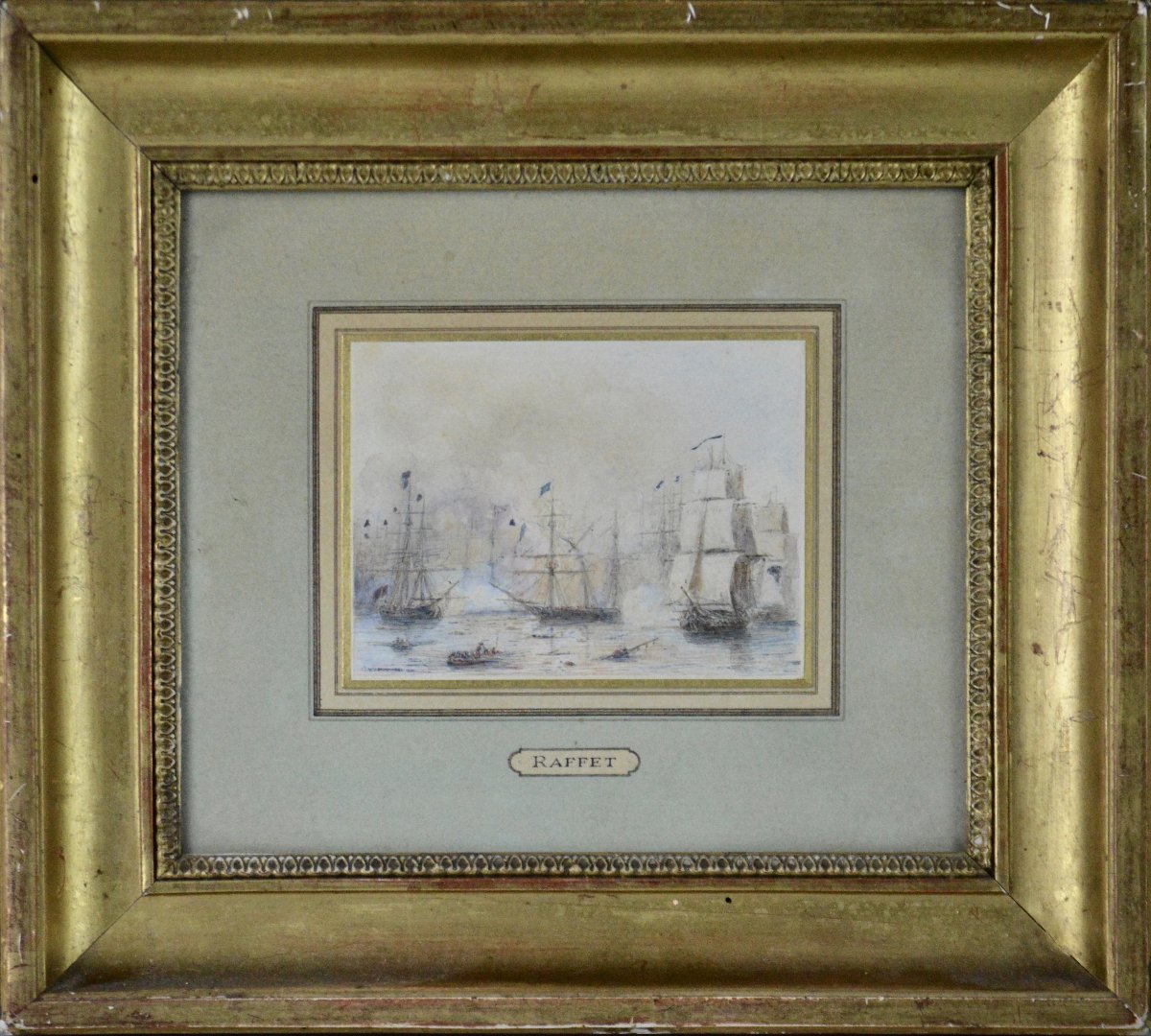 Auguste Denis Raffet 1804-1860. "Bataille Navale."