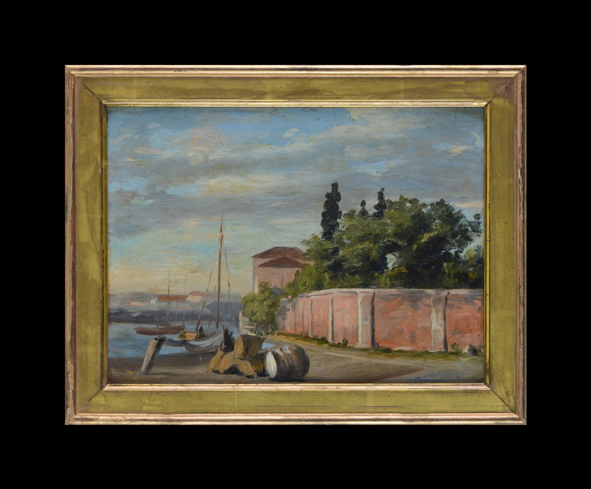 19th-century French School. “the Customs Quay In Venice.”-photo-2