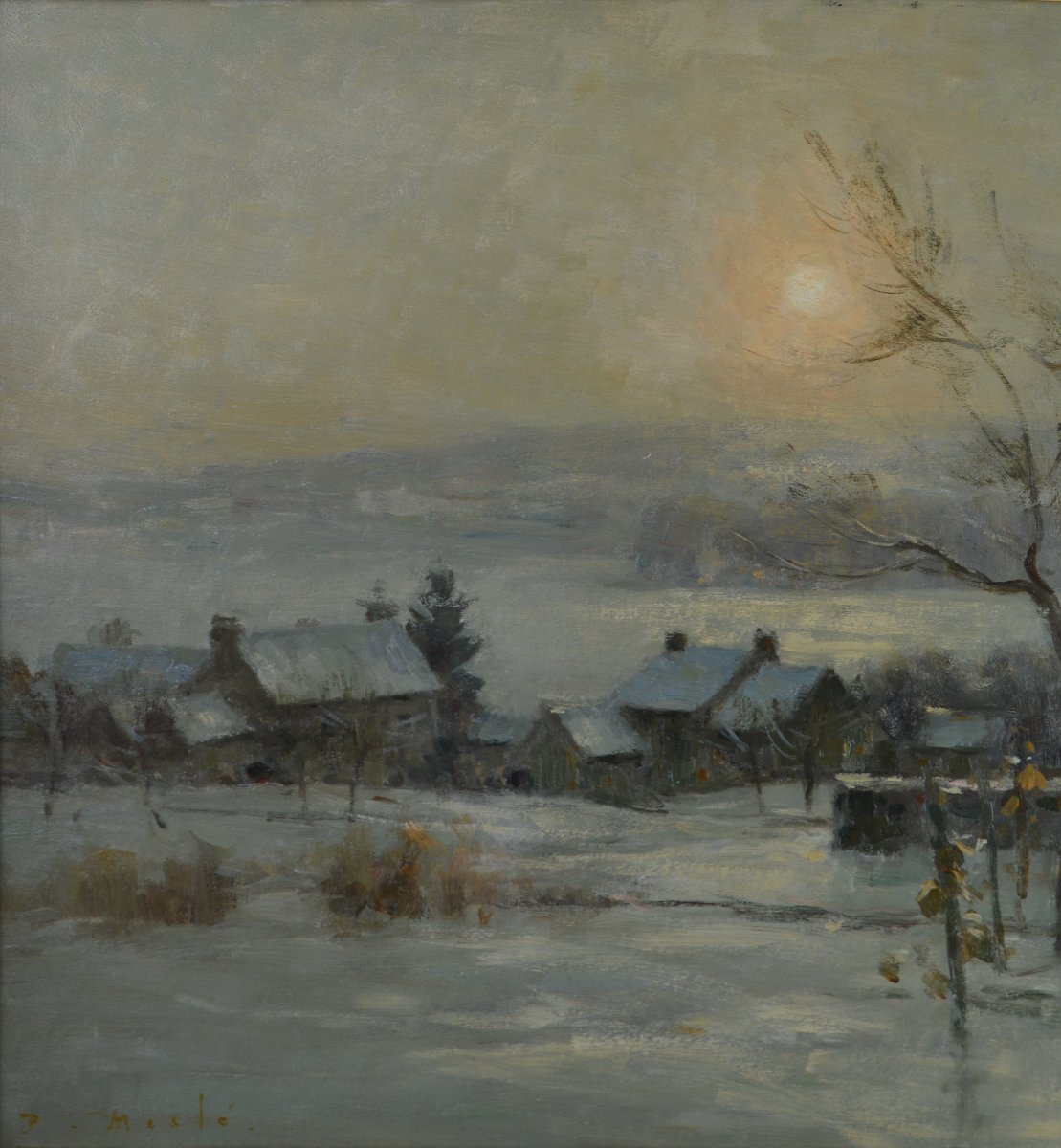 Joseph-paul Meslé (1855–1927). "winter Morning, Snow, And Fog." -photo-1